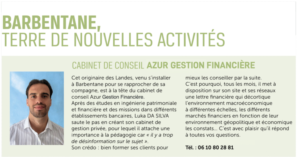 Revue municipale :Barbentane - Azur gestion Financiere